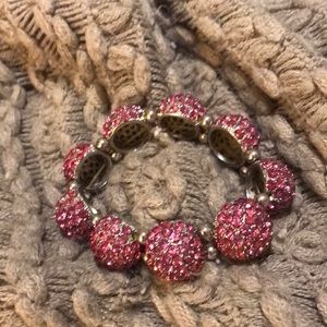 Stretchy pink stone bracelet